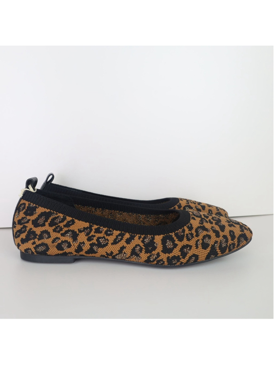 Sanctuary Shoes - Sanctuary Social Leopard Print Fly-knit Ballet Flats Women Brown 7M